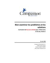 Bien examiner les problèmes et les solutions, 15-18 ans, Année 1