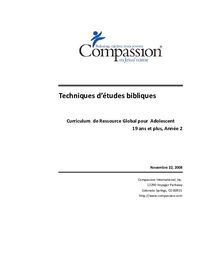 Techniques d'etudes bibliques 19+ Yr2