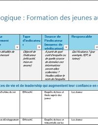 Cadre logique - Formation aux Compétences de Vie des Jeunes