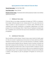 Aperçu général sur l’intervention de l’Ecole des Maris